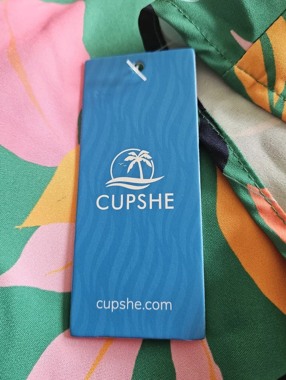 Cupshe Green Vibrant Tropics Swim Cover Up Dress, Medium - Picture 5 of 10